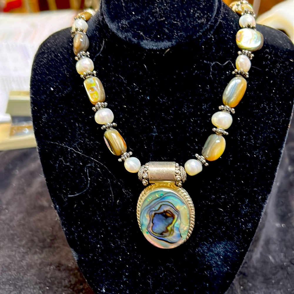 Abalone and pearl necklace